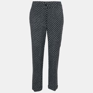 ETRO Pants Womens 44 US 8 Black White Polka Dot‎ Cuffed Trousers Italian